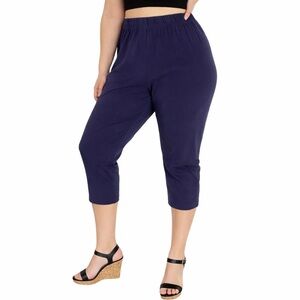 Roman’s plus size navy blue stretch crop length capri pants size 18/20
